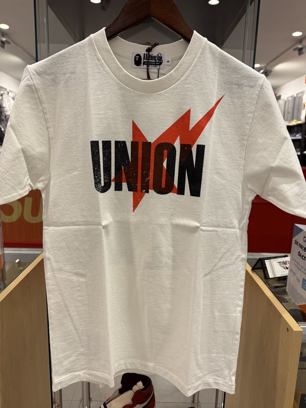 Bape x Union pigment dyed sta tee white