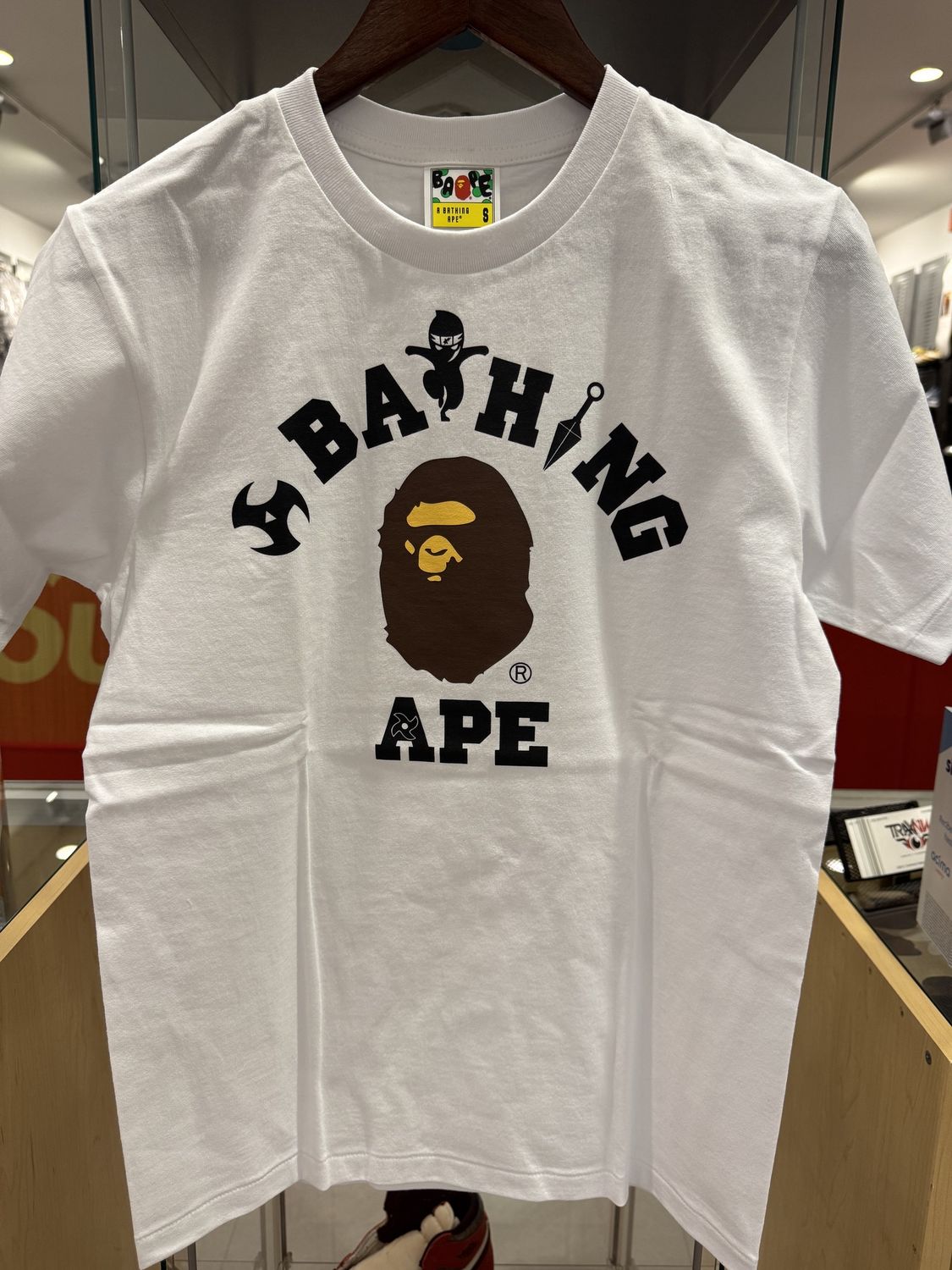 Bape ninja college tee white