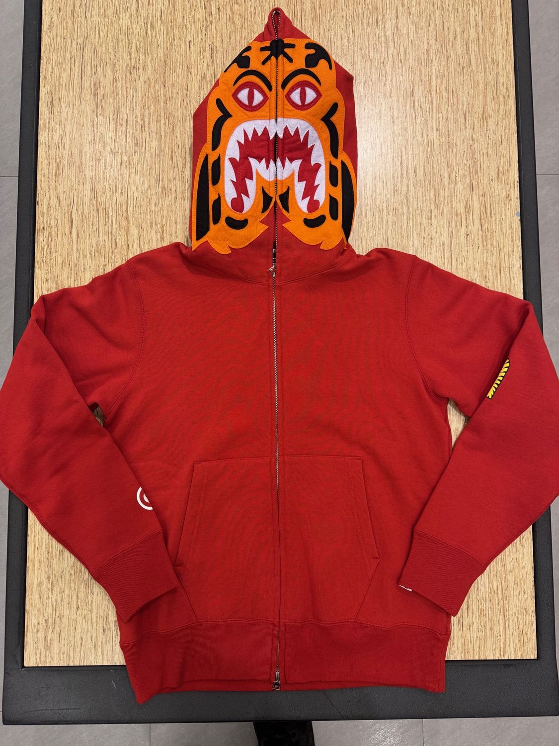 Bape tiger full zip hoodie red