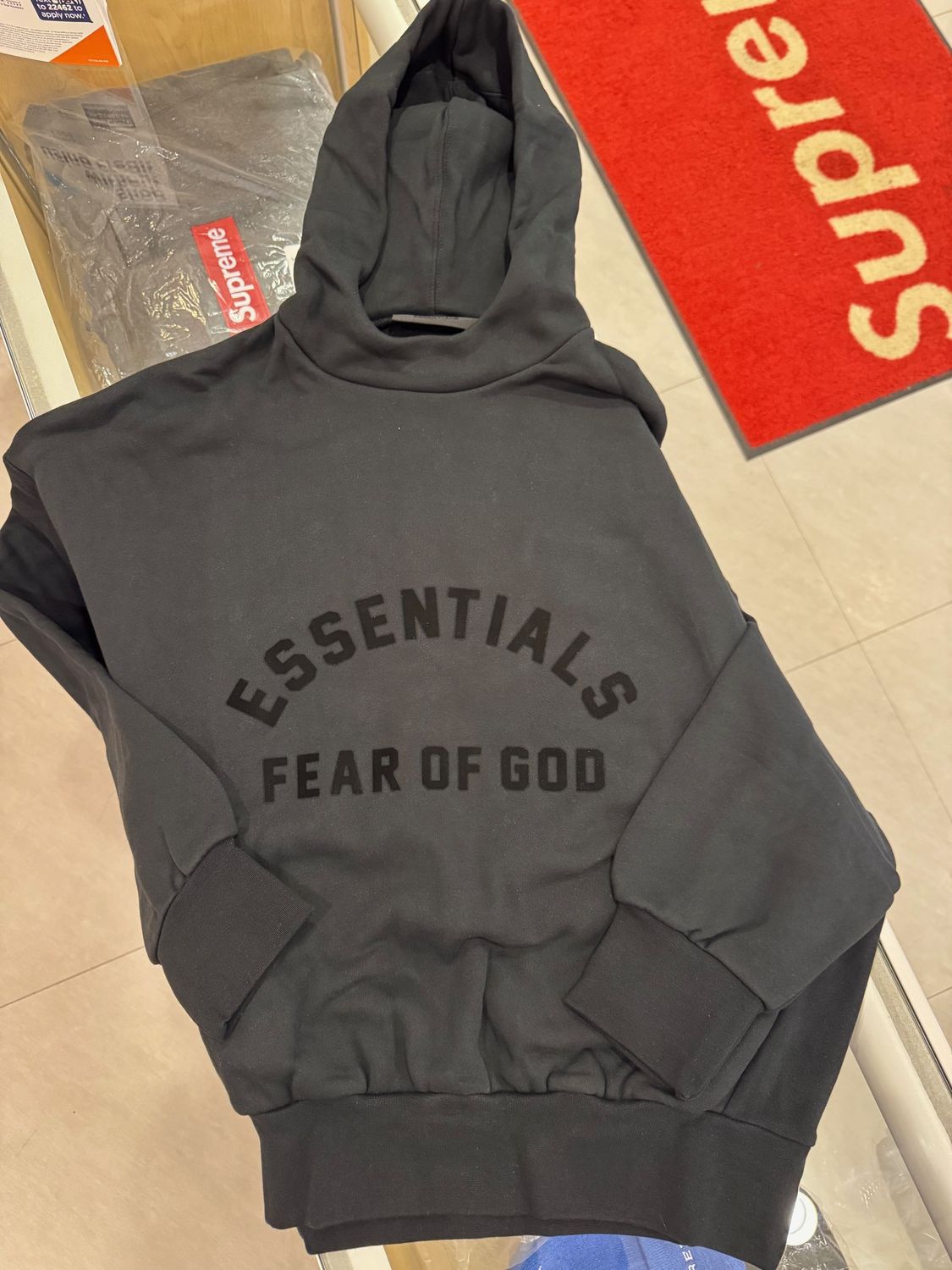 Essentials hoodie jet black