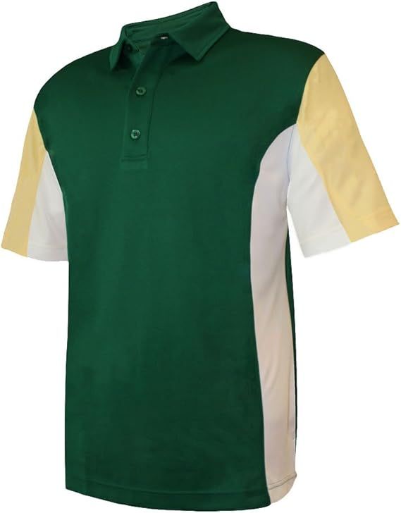 #1197-011 MEN&#39;S SS POLO VDG/WHT M
