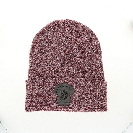 KNC01-1444-ONE BURGUNDY MARLED CUFF BEANIE