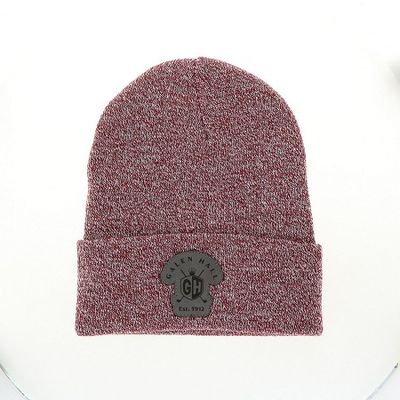 KNC01-1444-ONE BURGUNDY MARLED CUFF BEANIE