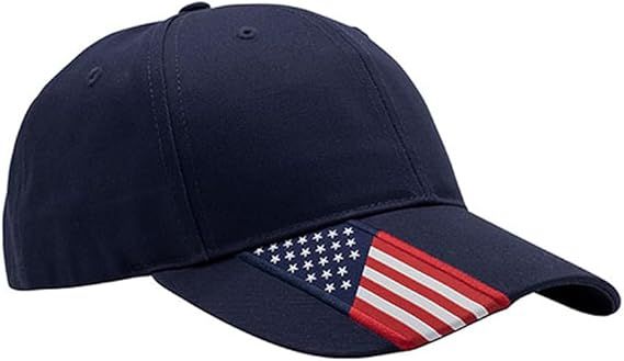 #C583 6 PANEL COTTON TWILL USA HAT NVY