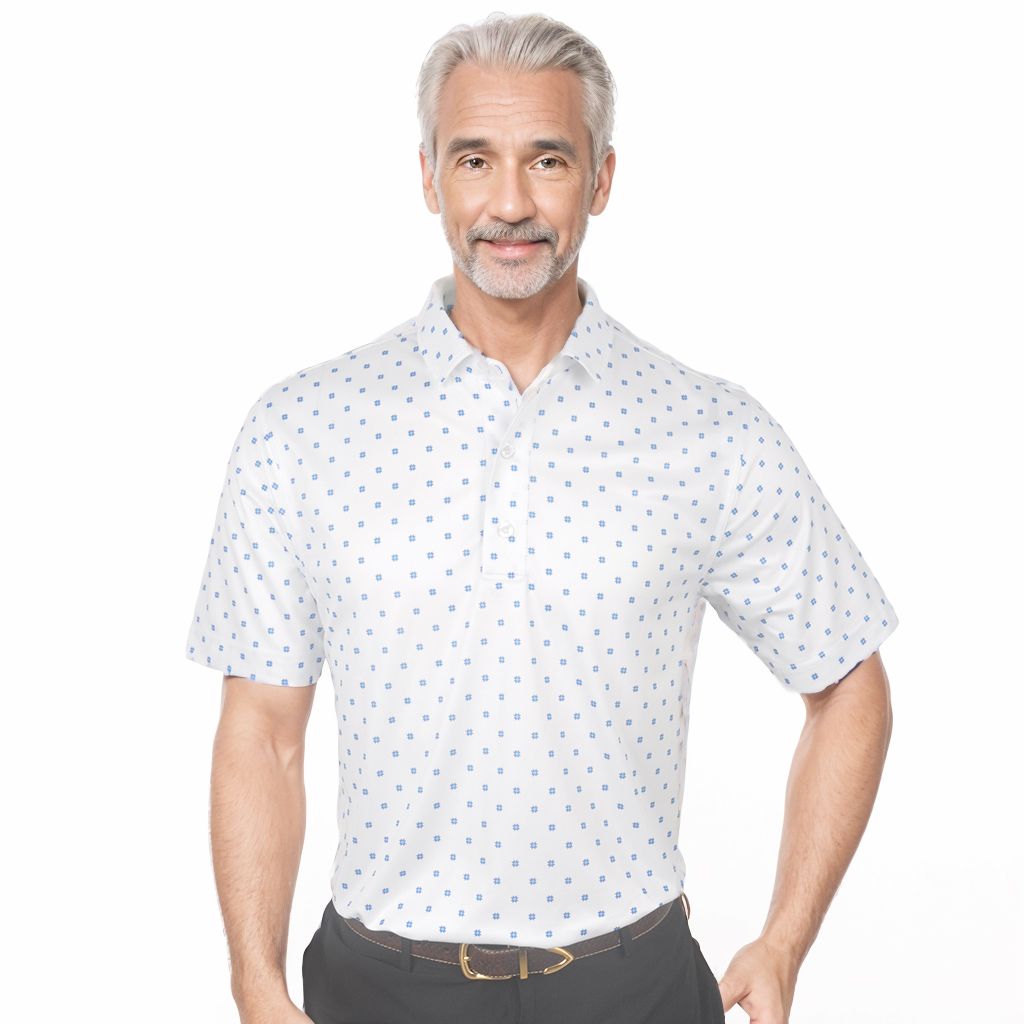 #3510 MEN'S SS POLO WHT/KNB L