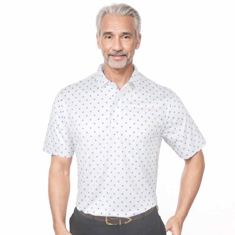 #3510 MEN'S SS POLO WHT/KNB L