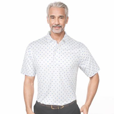 #3510 MEN'S SS POLO WHT/KNB L