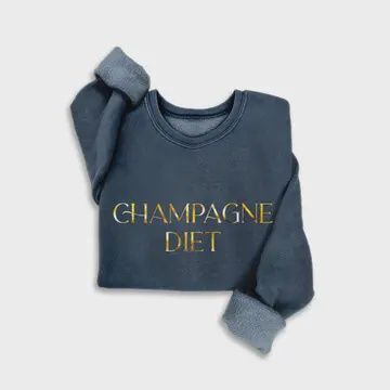 CHAMPAGNE DIET FOIL MINERAL SWEATSHIRTS, Color: NAVY, Size: MED