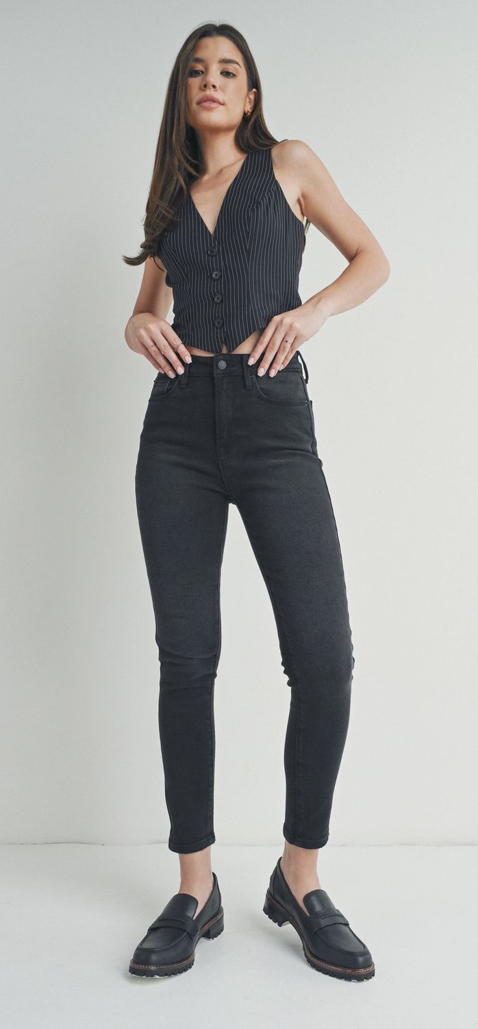 High Rise Noir Skinny Jean