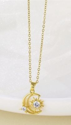 MOON STUDDED NECKLACE