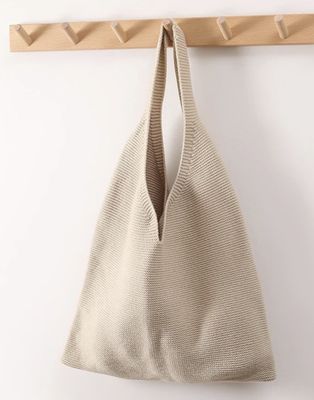 WAFFLE STITCH SHOULDER TOTE