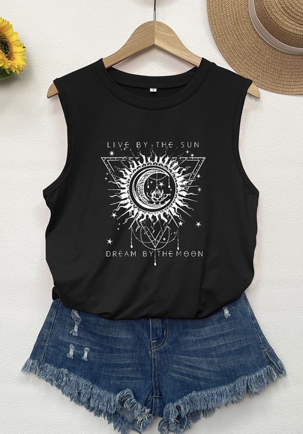 LIVE BY THE SUN TANK, Color: BLACK, Size: SM