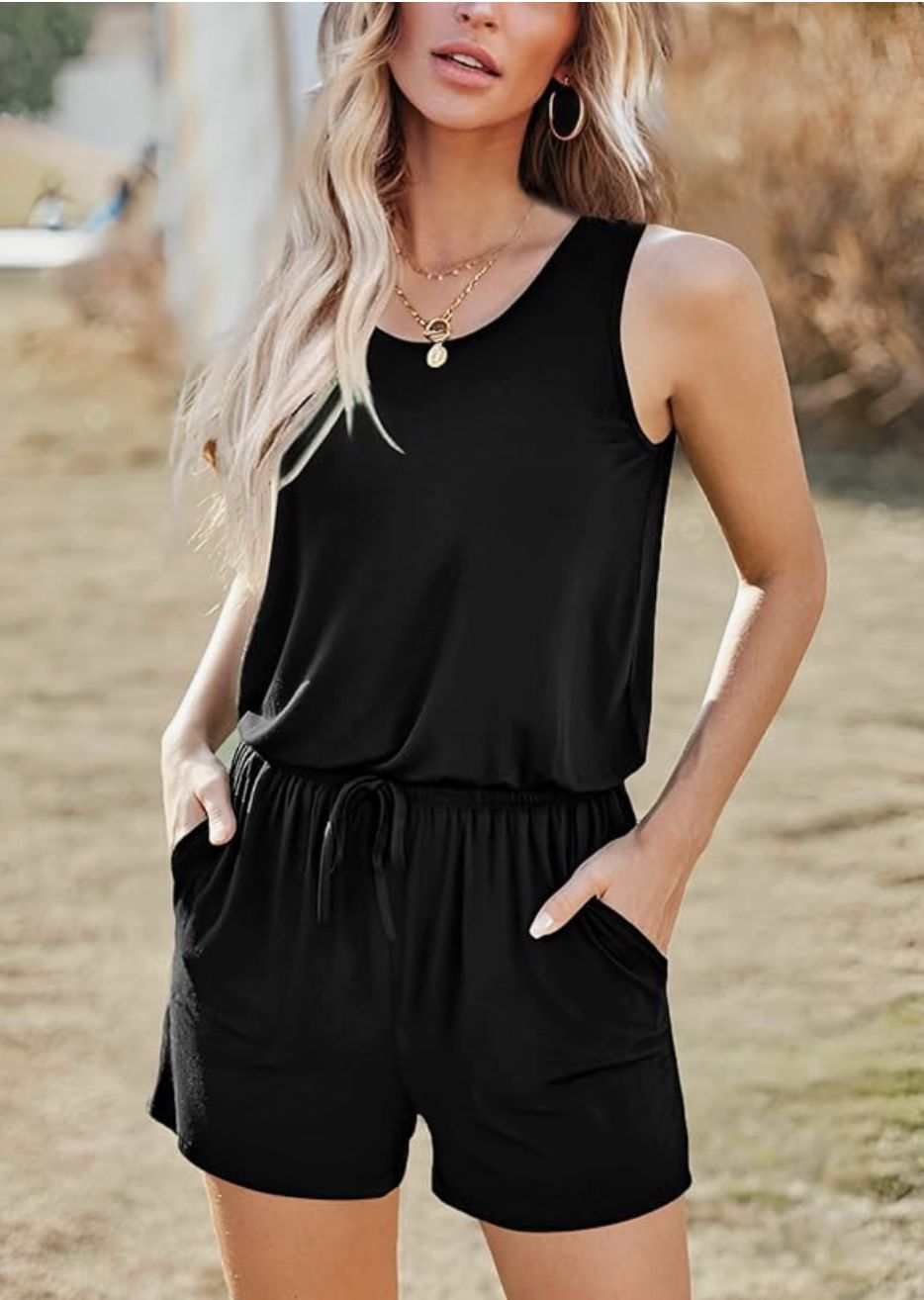 CHILLAX ROMPER, Color: BLACK, Size: SM