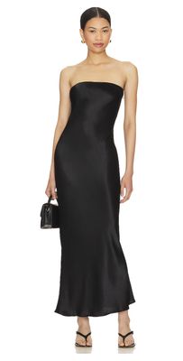 SILK SATIN SLIP STRAPLESS DRESS