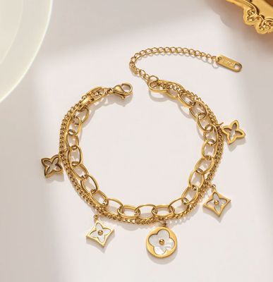 DOUBLE LAYERED CLOVER BRACELET