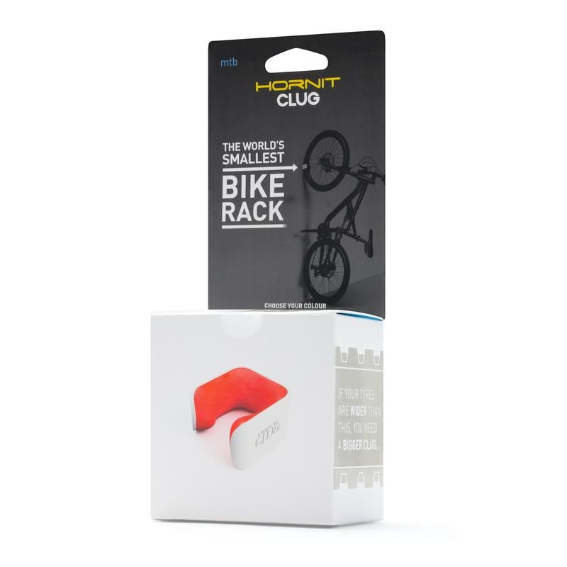Clug Wall Mount Bicycle Storage Rack, White/Orange, MTB (L)