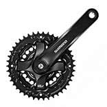 Shimano, FC-TY501, Crankset, 6/7/8 sp., 175mm, 24/34/42T, Riveted, Square, 47.5mm, Black
