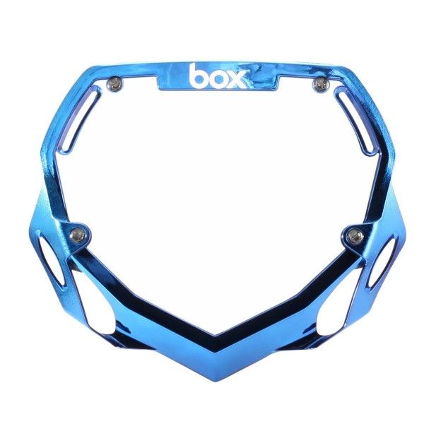 Box Two Chrome Number Plate, Color: Blue, Size: Pro