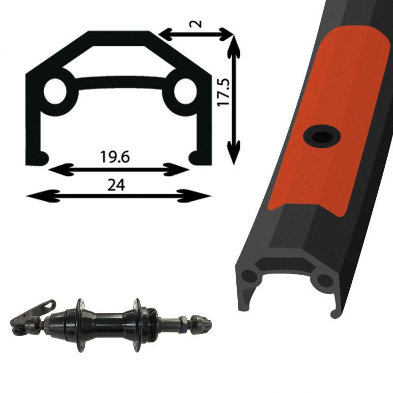 Damco 27.5" alloy black, rear/freewheel Q/R, double wall