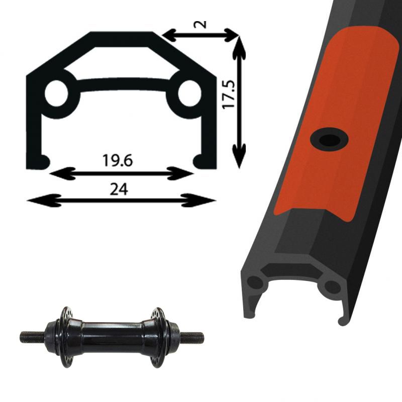 Damco 27.5" Front Wheel, Nut, Alloy, Double Wall