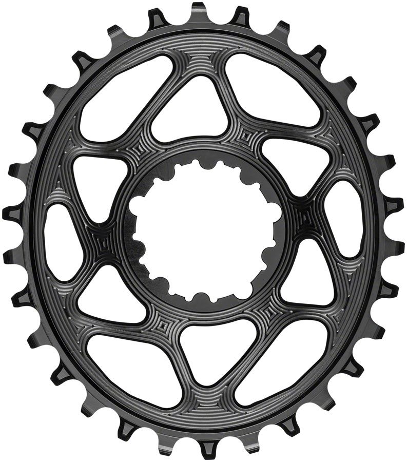 absoluteBLACK Oval DM 30t SRAM 3-Bolt Chainring, 3mm Offset, Black
