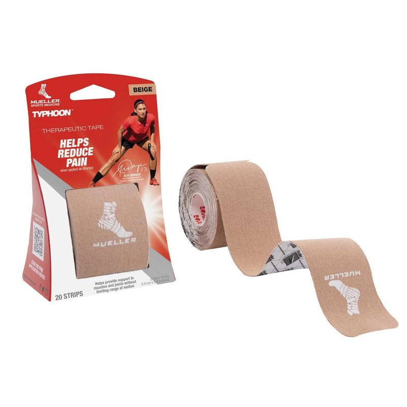 Mueller® Typhoon Kinesiology Tape, Beige, Pre-Cut I-Strips, 20 Count