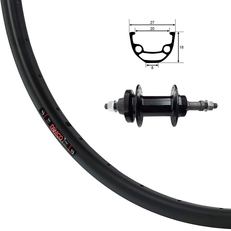 Damco 29&quot; Rear 6 Bolt Disc Wheel, Freewheel, Nut, Alloy, Double Wall