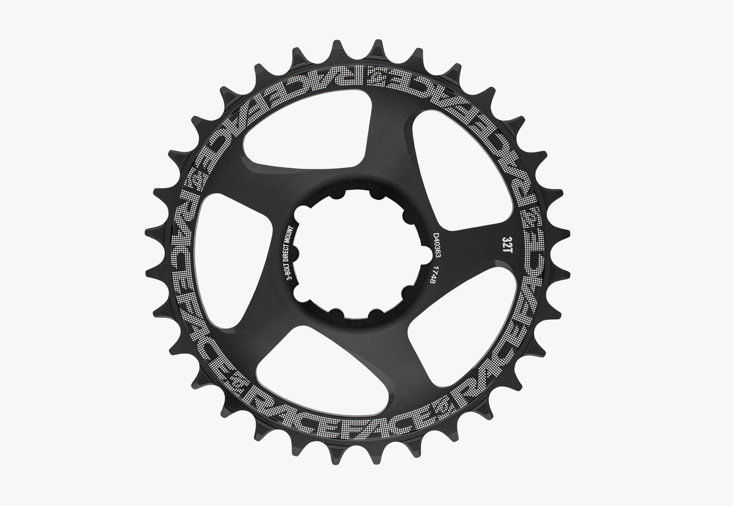 Race Face Chainring, DM, 34T, Black, 3 Bolt Combatible, 10-12S