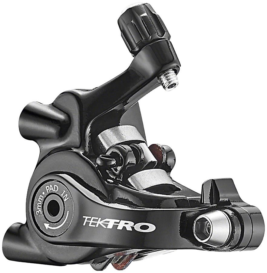Tektro MD-C550 Dual-Piston Cable Actuated Mechanical Flat Mount Disc Caliper for Road Short-Pull Levers, Black