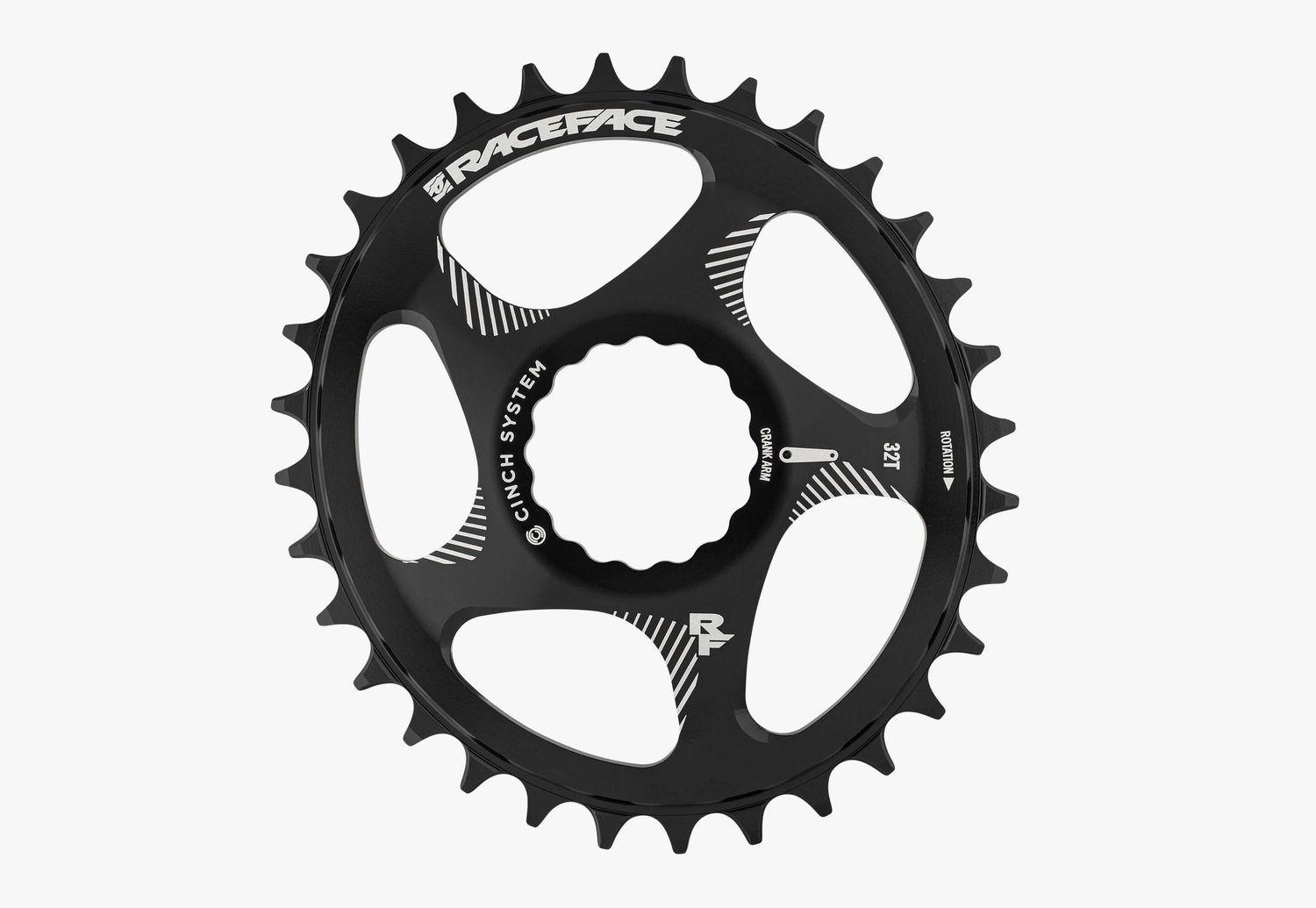 Race Face Chainring, Cinch DM, Oval, 32T, Black, 10-12S