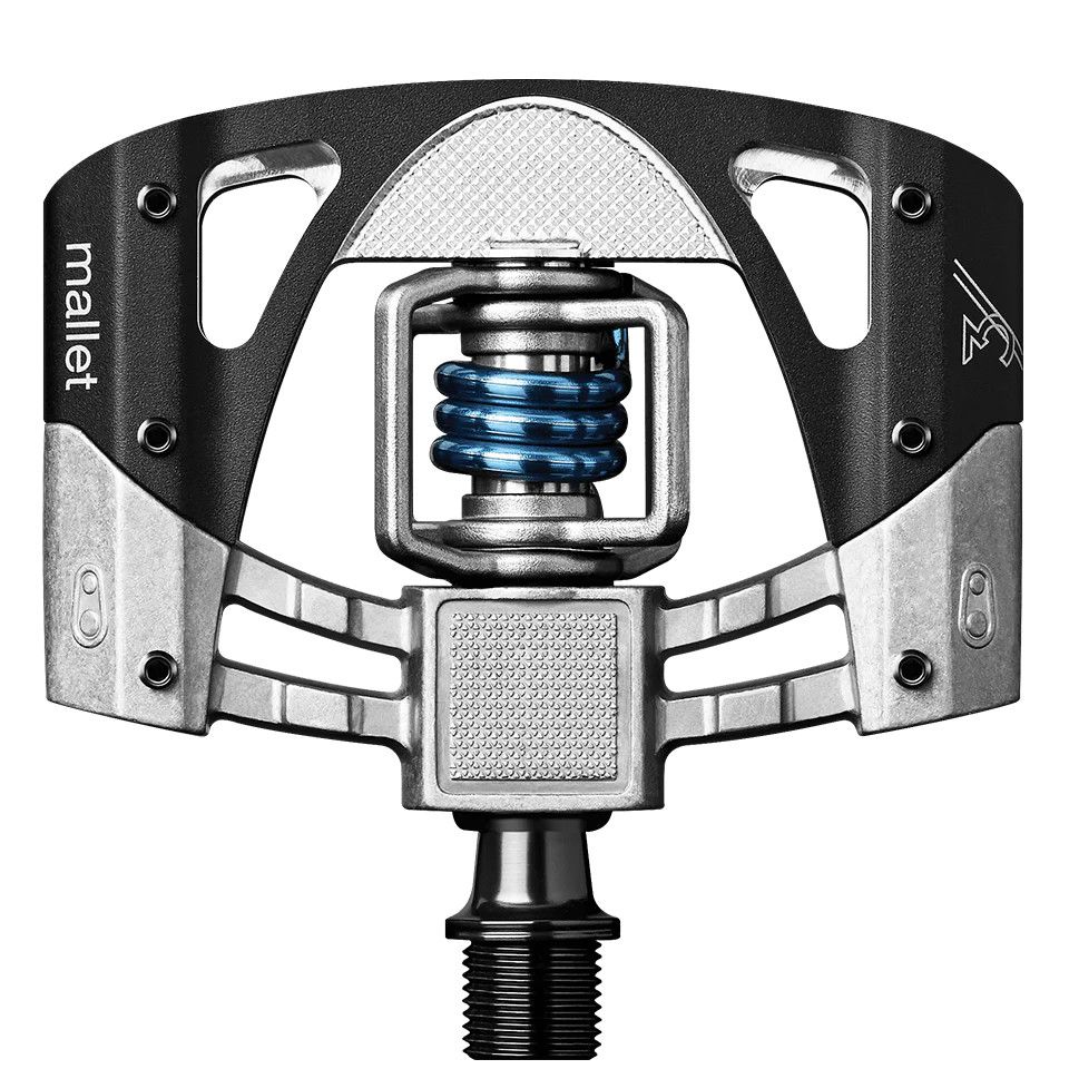 Crankbrothers Mallet 3, Color: Raw Black/Light Blue Spring