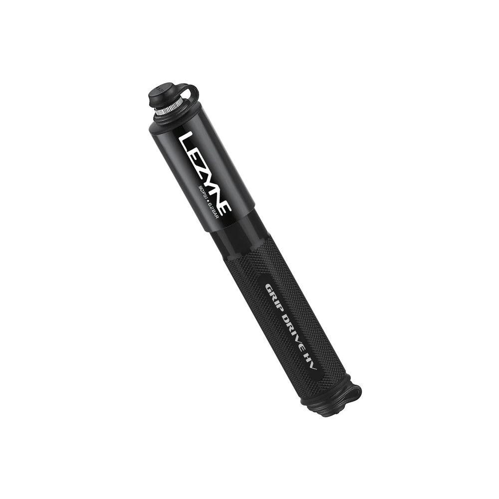 Lezyne, Grip Drive HV, Pump, ABS Flip Chuck, 90PSI, Color: Black, Size: 186