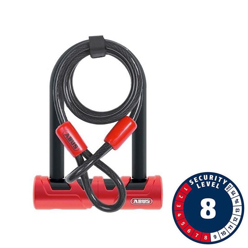 Abus, Ultimate 420 Mini + Cable, U-Lock, Key, Red