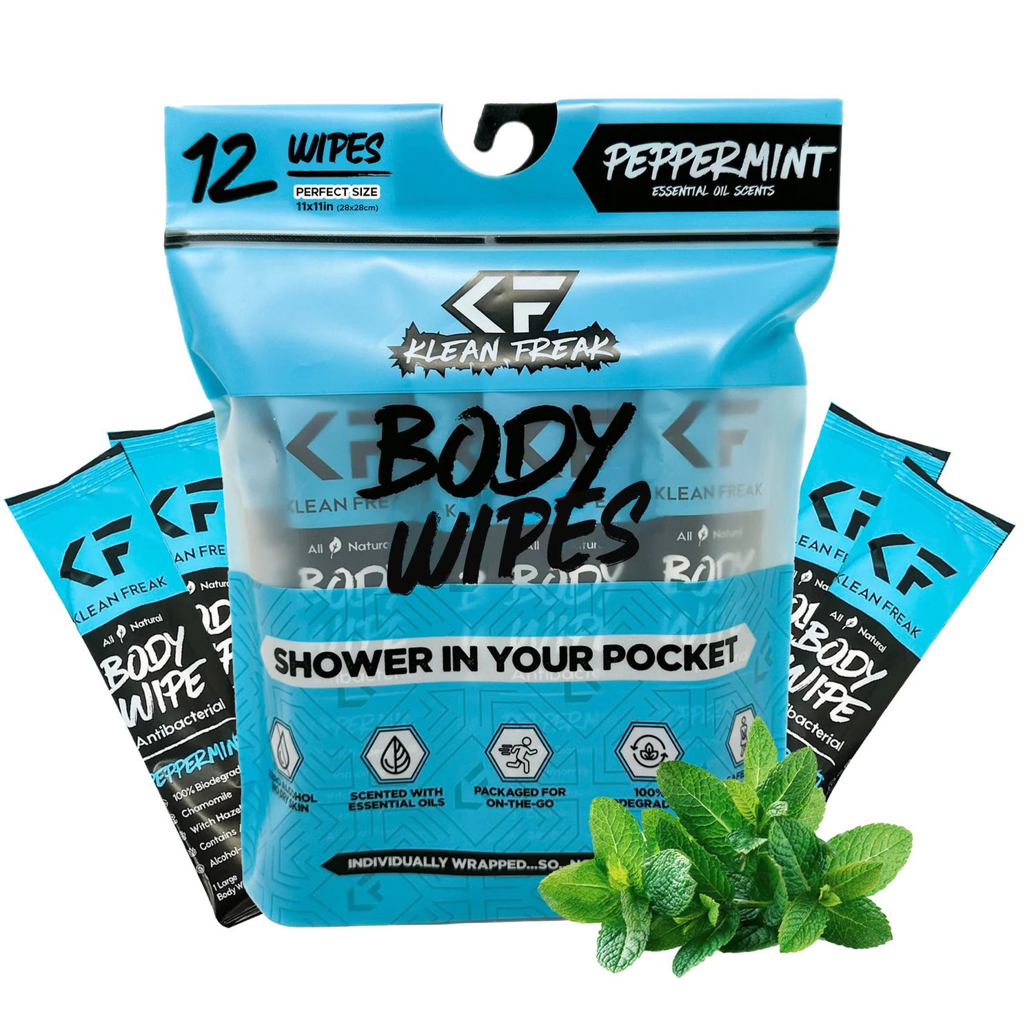Klean Freak Body Wipes - Peppermint