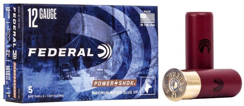 Federal Power-Shok Rfled Slugs 12ga, 2 3/4in