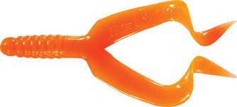 Mister Twister DT10-8 4&quot; Double Tail- Orange, 10pcs