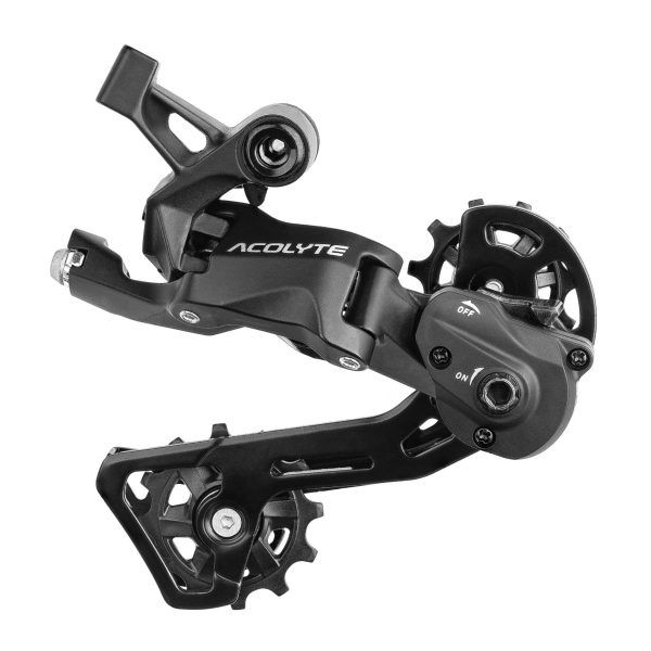 microSHIFT Acolyte SpringLock Rear Derailleur - 8 Speed, Medium Cage, Black, SpringLock Chain Retention