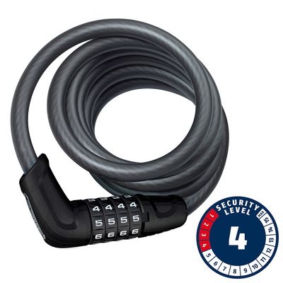 Abus, Tresor 6512C, Cable Lock, Combo, 12mm, 180cm, 5.9&#39;, Black