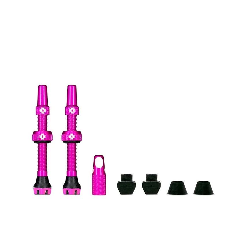 Muc-Off, Tubeless Valve, Presta, 44mm, Pink, Pair