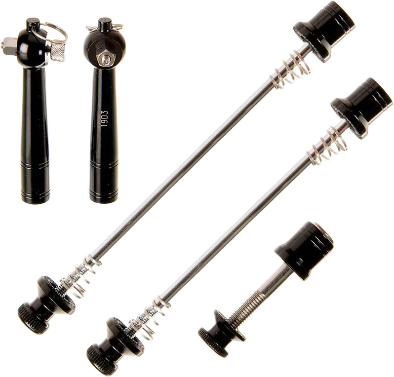Evo, Anti-theft quick release skewer Set, 3 pieces, Black
