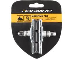 Jagwire, Mountain Pro, V-brake pads with inserts, All-Weather (Aw), Silver, Pair