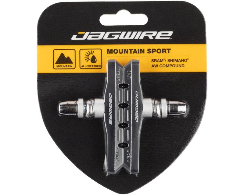 Jagwire, Mountain Sport, V-brake pads, All-Weather (Aw), Black, Pair