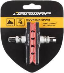 Jagwire, Mountain Sport, V-brake pads, Wet weather, Red/Black, Pair