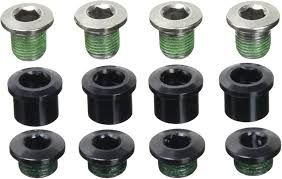 Truvativ, Chainring Bolt Kit, 4 Arm Single with Aluminum Guard, Black