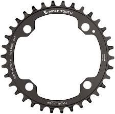 Wolf Tooth 76 BCD Chainring - 30t 76 BCD 4-Bolt Drop-Stop Compatible with SRAM 76 BCD and Specialized Stout Black
