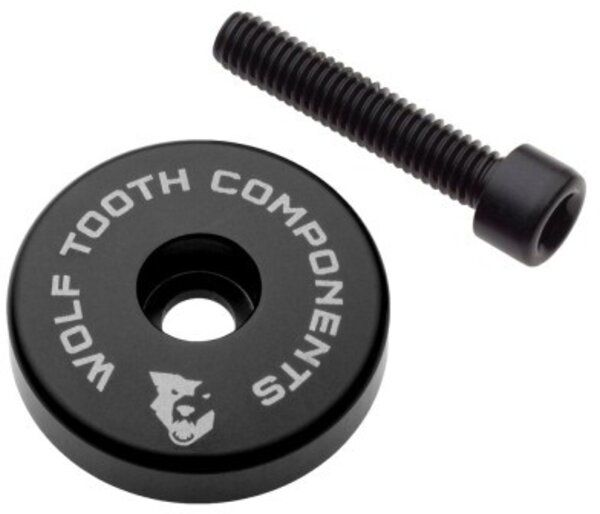 Wolf Tooth components, Top Cap With Integrated Spacer, 1-1/8&#39;&#39;, Black