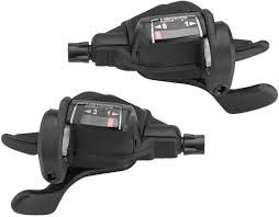 microSHIFT Mezzo Thumb-Tap Shifter Set, 8-Speed, Triple, Optical Gear Indicator, Shimano Compatible