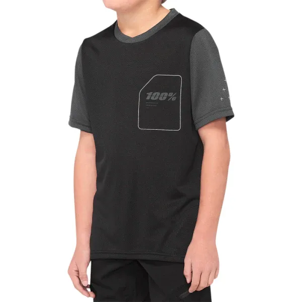 Ridecamp Youth Jersey, Color: Black/Charcoal, Size: SM