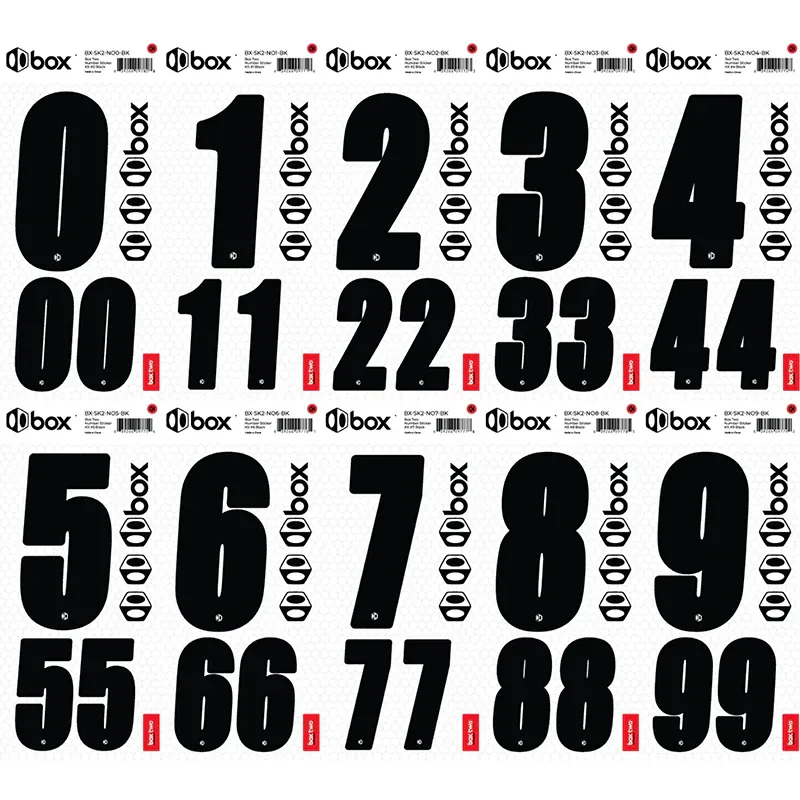 Box Two Number Sticker Kit - Black