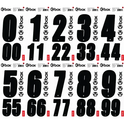 Box Two Number Sticker Kit - Black